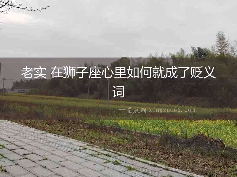 老實 在獅子座心里如何就成了貶義詞