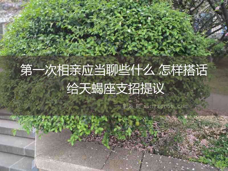 第一次相親應當聊些什么 怎樣搭話 給天蝎座支招提議