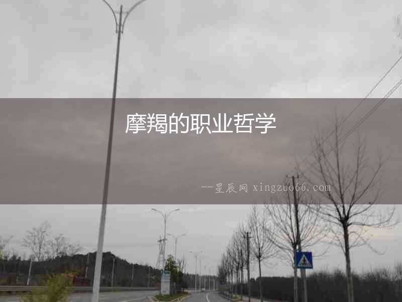摩羯的職業哲學