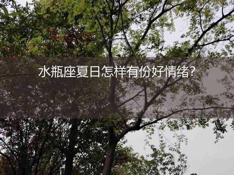 水瓶座夏日怎樣有份好情緒？