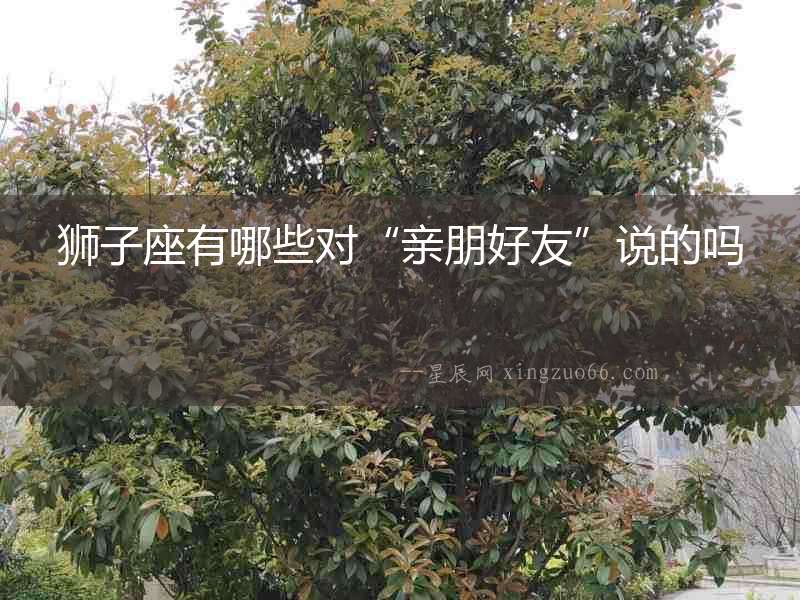 獅子座有哪些對“親朋好友”說的嗎