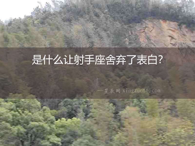 是什么讓射手座舍棄了表白？