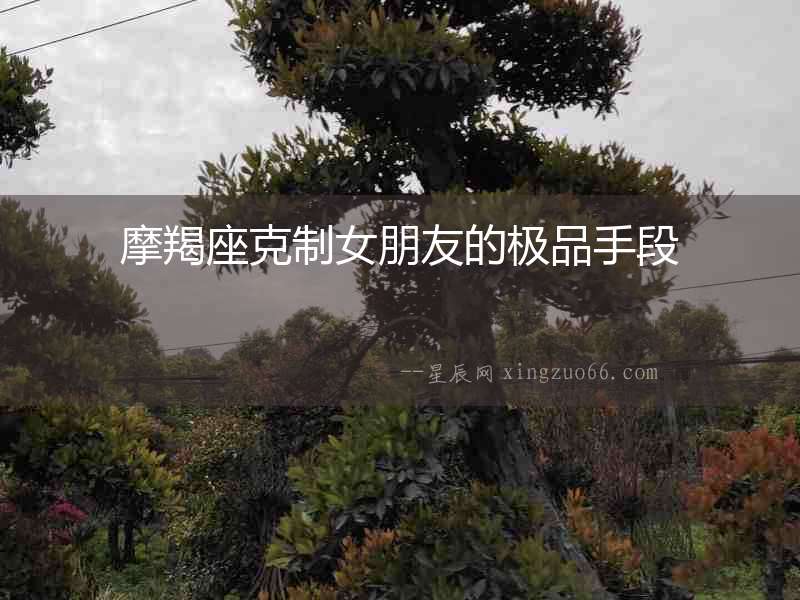摩羯座克制女朋友的極品手段