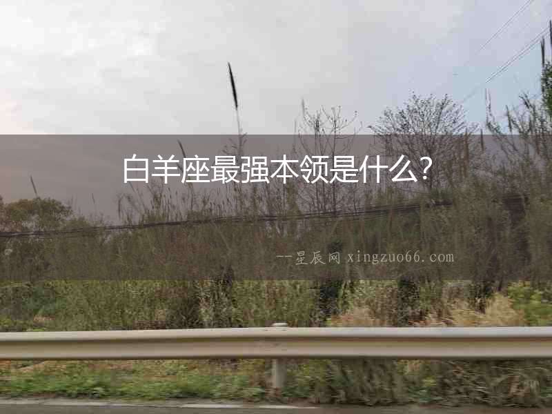 白羊座最強本領是什么？