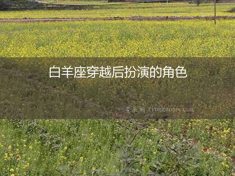 白羊座穿越后扮演的角色