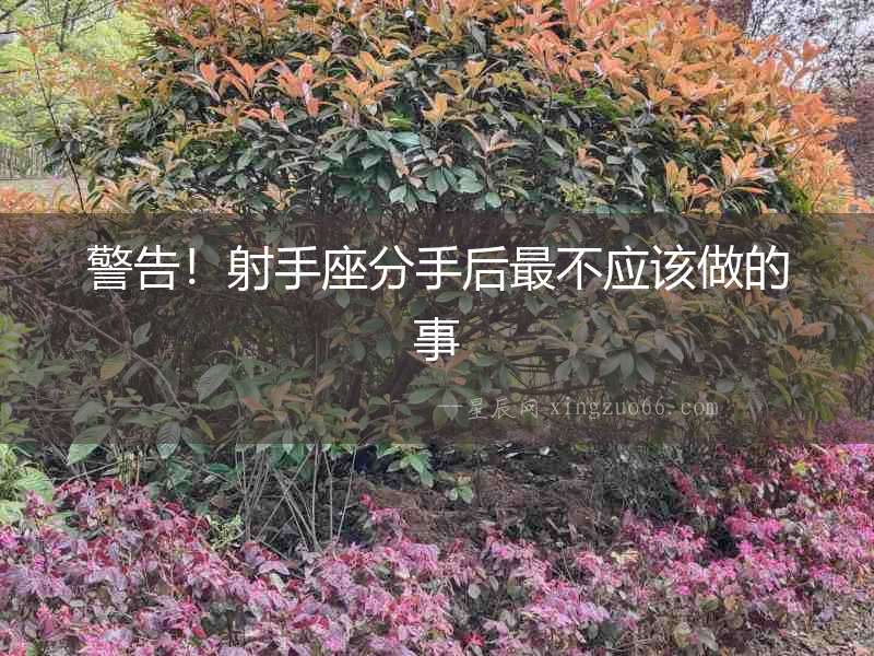警告！射手座分手后最不應該做的事