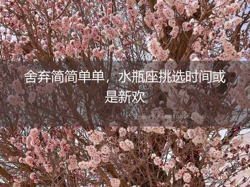 舍棄簡(jiǎn)簡(jiǎn)單單，水瓶座挑選時(shí)間或是新歡