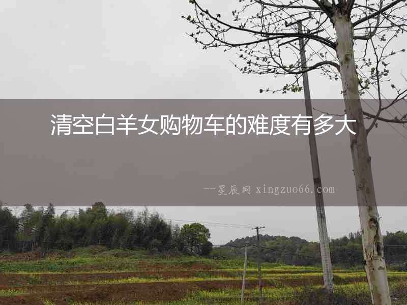 清空白羊女購物車的難度有多大