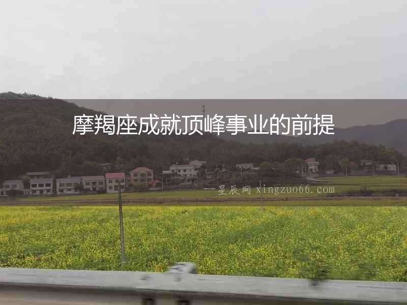 摩羯座成就頂峰事業(yè)的前提