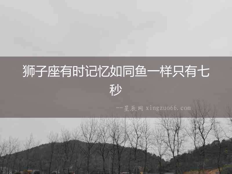 獅子座有時記憶如同魚一樣只有七秒