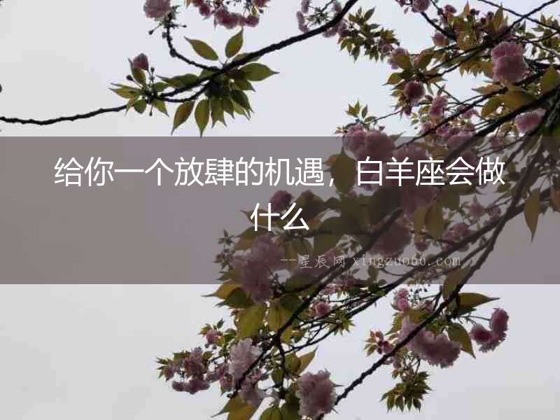給你一個放肆的機遇，白羊座會做什么