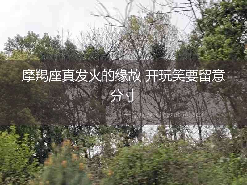 摩羯座真發(fā)火的緣故 開玩笑要留意分寸