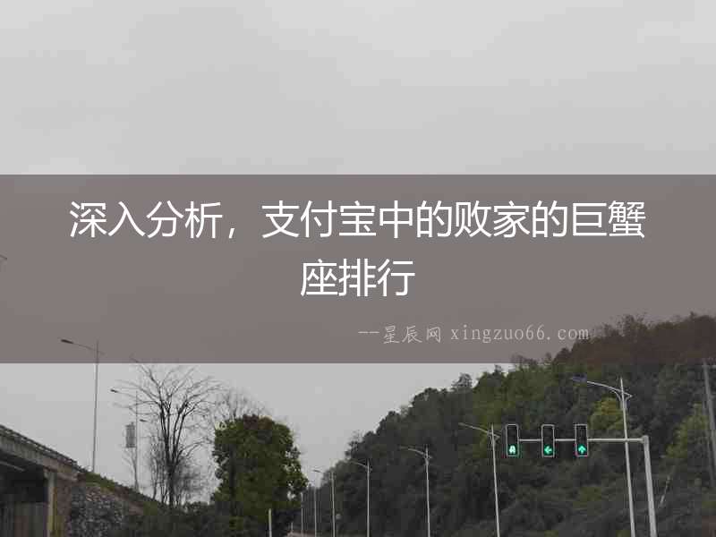 深入分析，支付寶中的敗家的巨蟹座排行