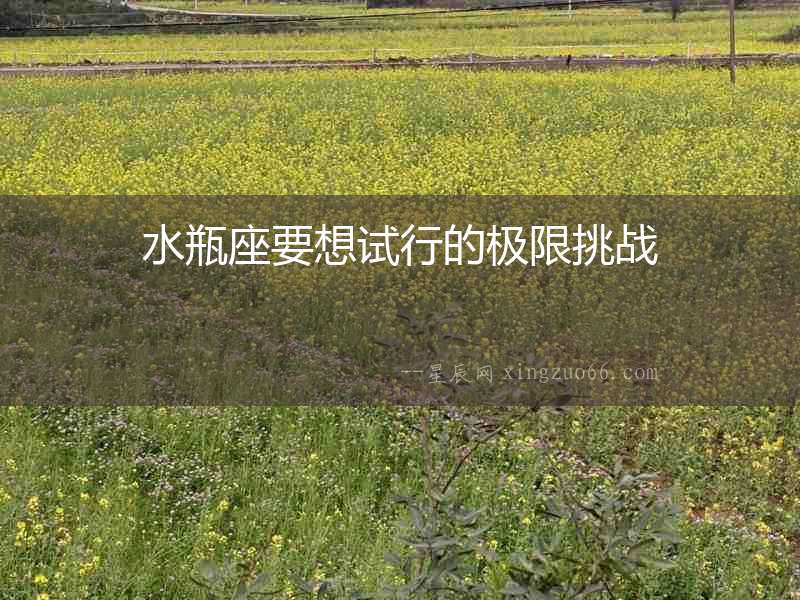 水瓶座要想試行的極限挑戰