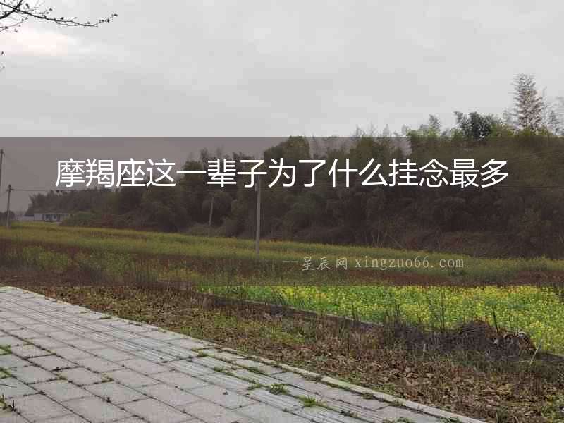 摩羯座這一輩子為了什么掛念最多