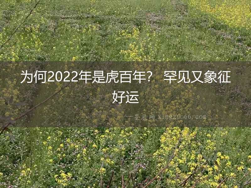 為何2022年是虎百年？ 罕見又象征好運(yùn)
