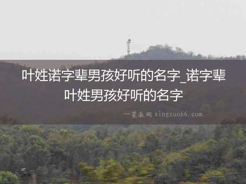 葉姓諾字輩男孩好聽的名字_諾字輩葉姓男孩好聽的名字