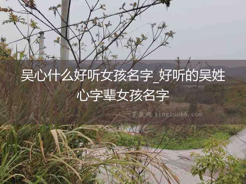 吳心什么好聽女孩名字_好聽的吳姓心字輩女孩名字