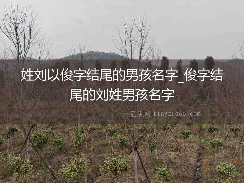 姓劉以俊字結尾的男孩名字_俊字結尾的劉姓男孩名字