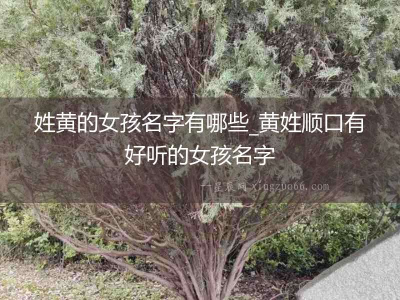 姓黃的女孩名字有哪些_黃姓順口有好聽的女孩名字