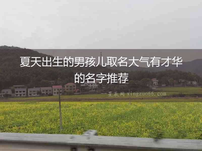 夏天出生的男孩兒取名大氣有才華的名字推薦