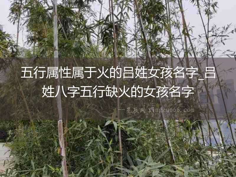 五行屬性屬于火的呂姓女孩名字_呂姓八字五行缺火的女孩名字