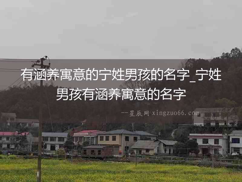 有涵養(yǎng)寓意的寧姓男孩的名字_寧姓男孩有涵養(yǎng)寓意的名字