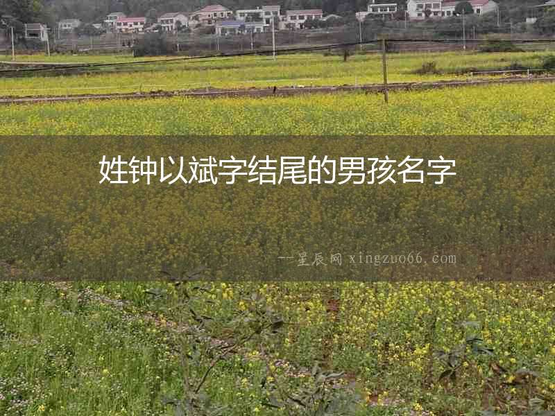 姓鐘以斌字結尾的男孩名字