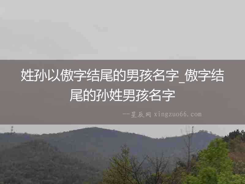 姓孫以傲字結(jié)尾的男孩名字_傲字結(jié)尾的孫姓男孩名字