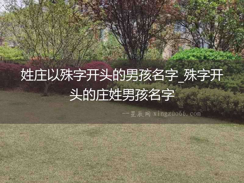 姓莊以殊字開頭的男孩名字_殊字開頭的莊姓男孩名字