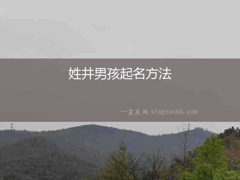姓井男孩起名方法