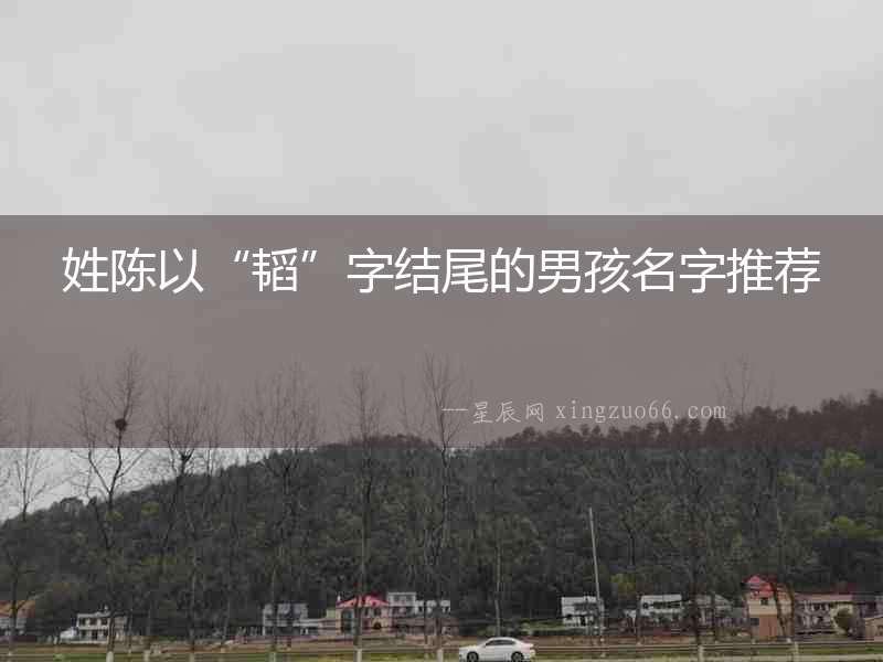 姓陳以“韜”字結尾的男孩名字推薦