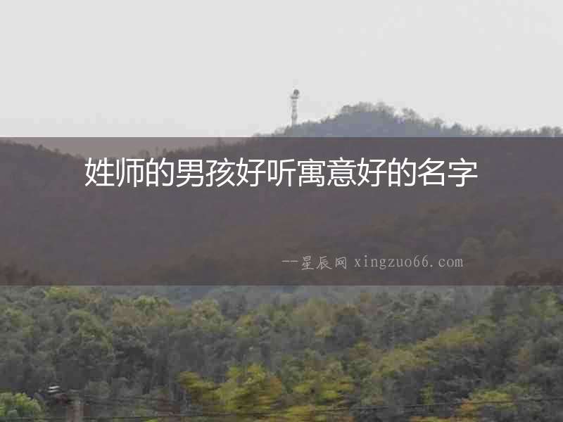 姓師的男孩好聽寓意好的名字
