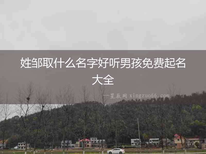 姓鄒取什么名字好聽男孩免費起名大全