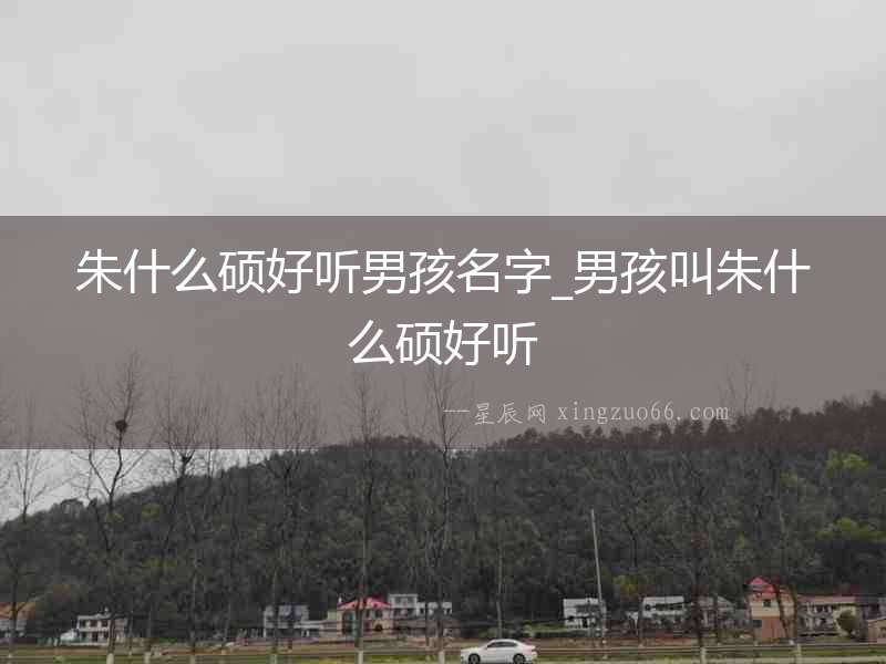 朱什么碩好聽男孩名字_男孩叫朱什么碩好聽