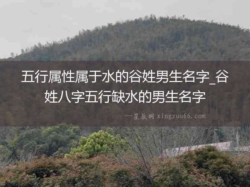 五行屬性屬于水的谷姓男生名字_谷姓八字五行缺水的男生名字