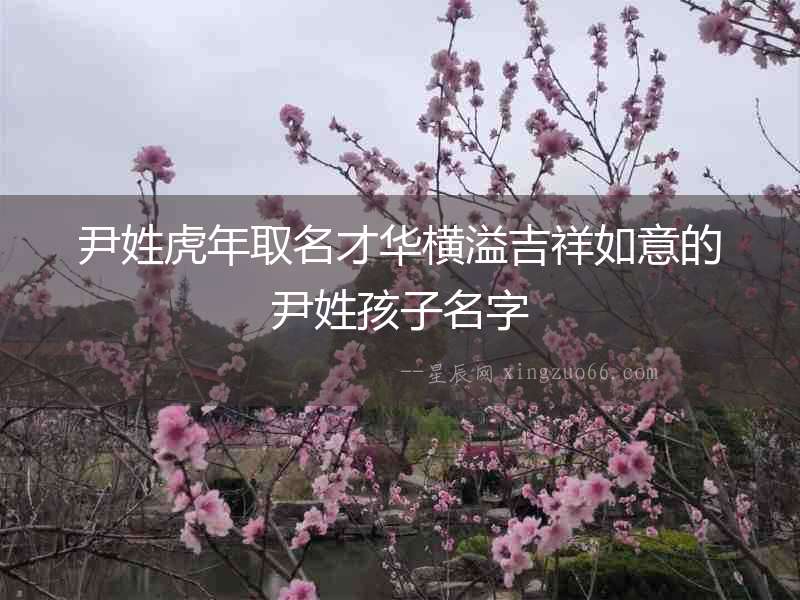 尹姓虎年取名才華橫溢吉祥如意的尹姓孩子名字