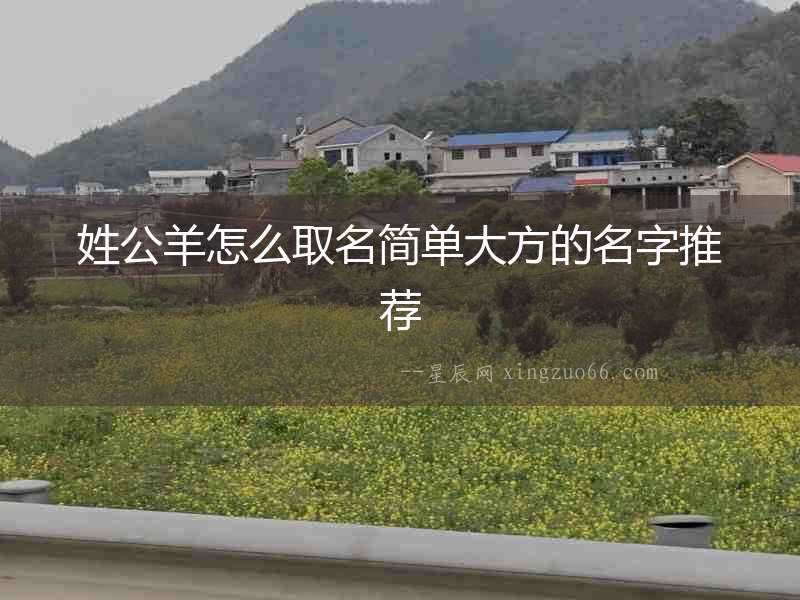 姓公羊怎么取名簡(jiǎn)單大方的名字推薦