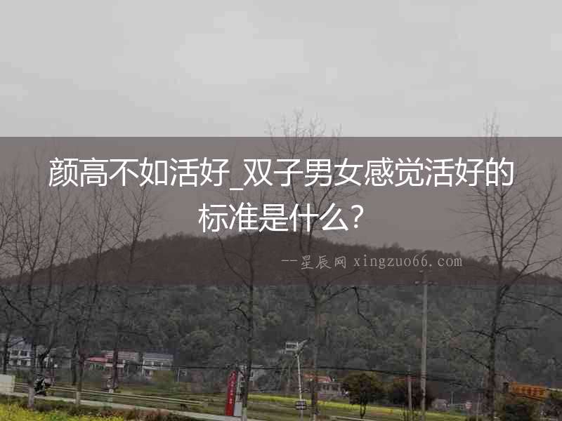 顏高不如活好_雙子男女感覺(jué)活好的標(biāo)準(zhǔn)是什么？
