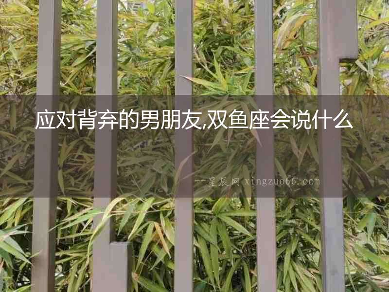 應對背棄的男朋友,雙魚座會說什么