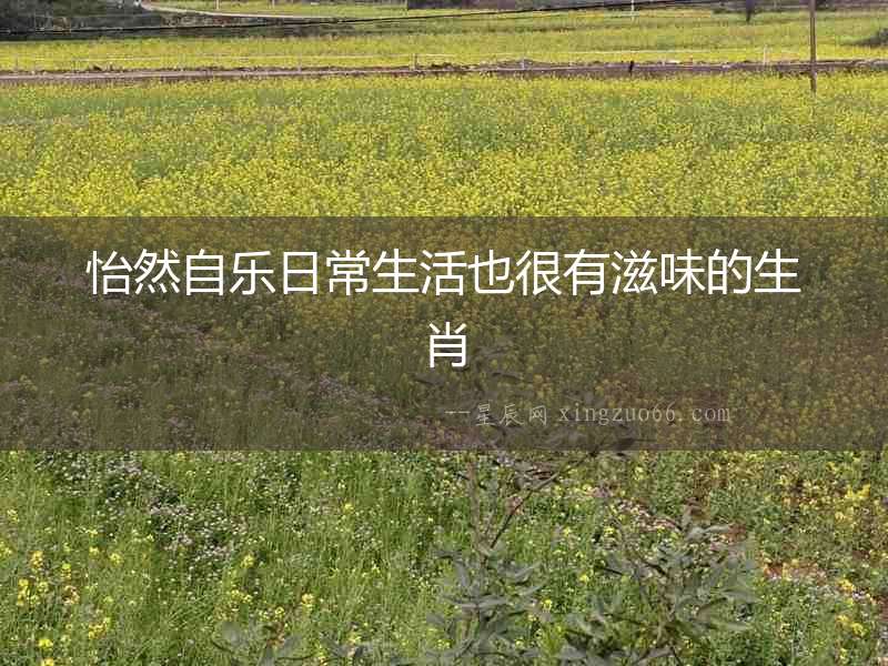 怡然自樂日常生活也很有滋味的生肖