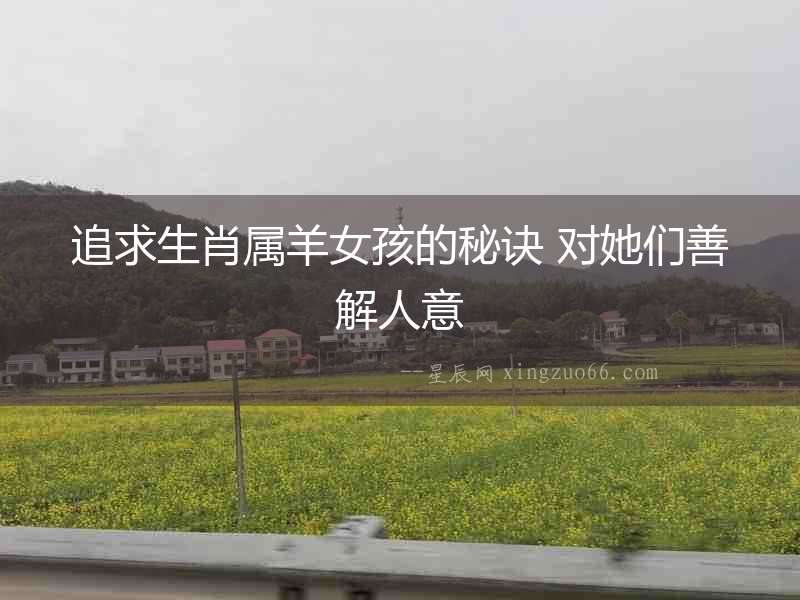 追求生肖屬羊女孩的秘訣 對她們善解人意