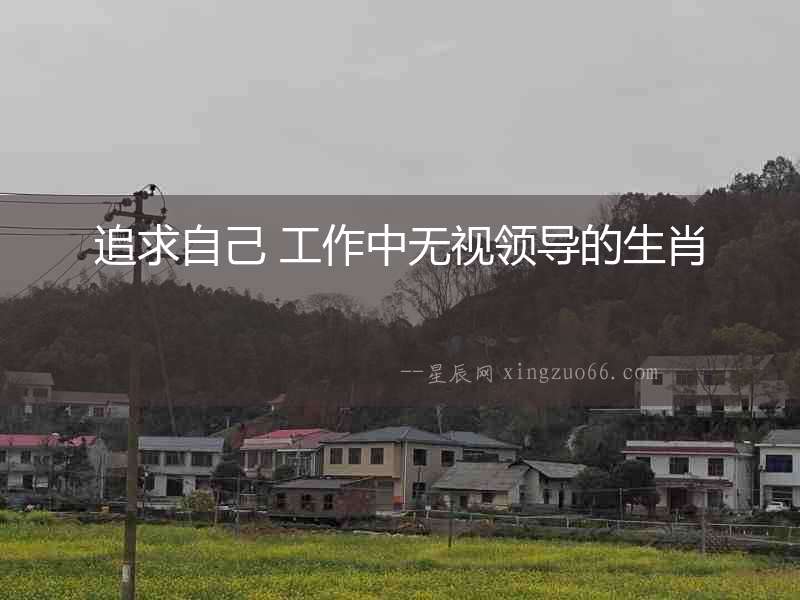 追求自己 工作中無視領導的生肖