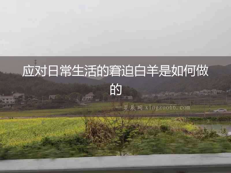 應(yīng)對日常生活的窘迫白羊是如何做的