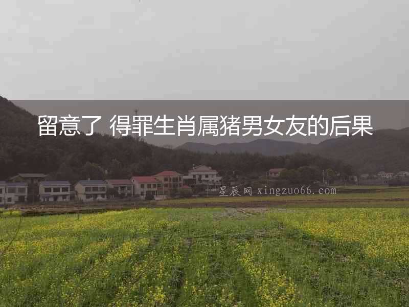 留意了 得罪生肖屬豬男女友的后果