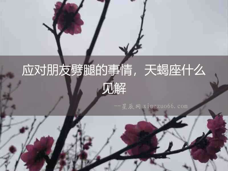 應(yīng)對(duì)朋友劈腿的事情，天蝎座什么見(jiàn)解
