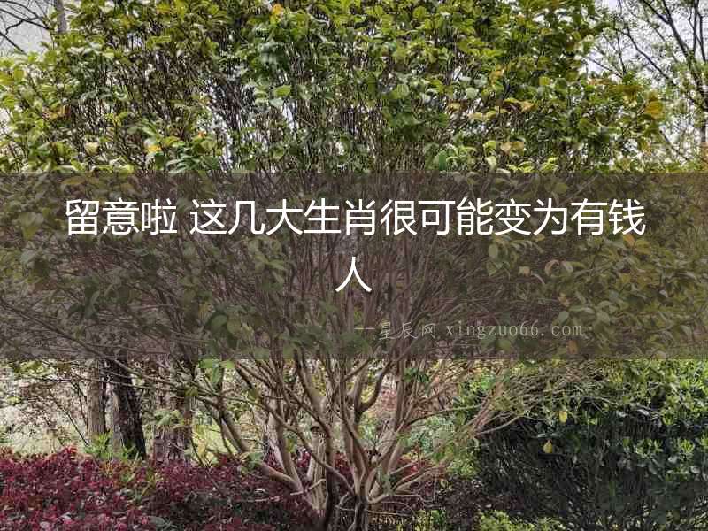 留意啦 這幾大生肖很可能變?yōu)橛绣X人