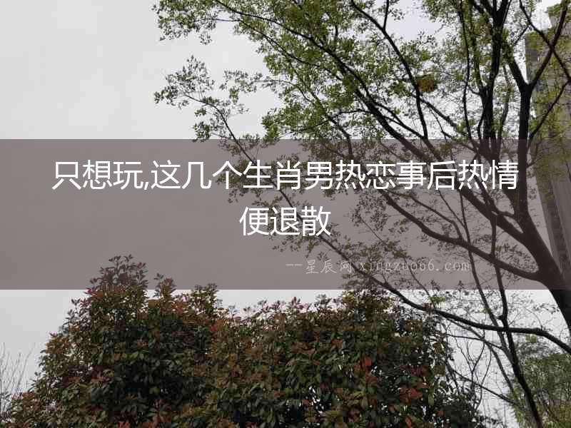只想玩,這幾個(gè)生肖男熱戀事后熱情便退散