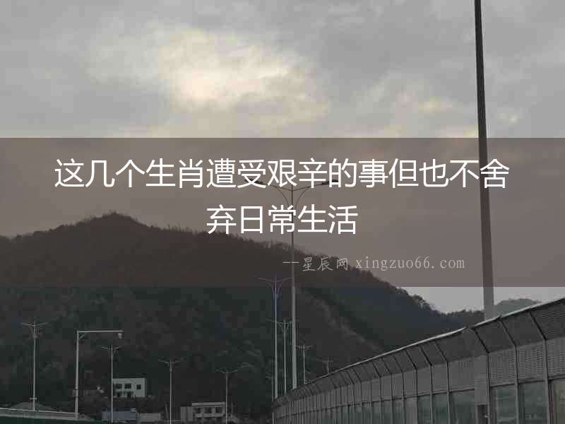 這幾個生肖遭受艱辛的事但也不舍棄日常生活