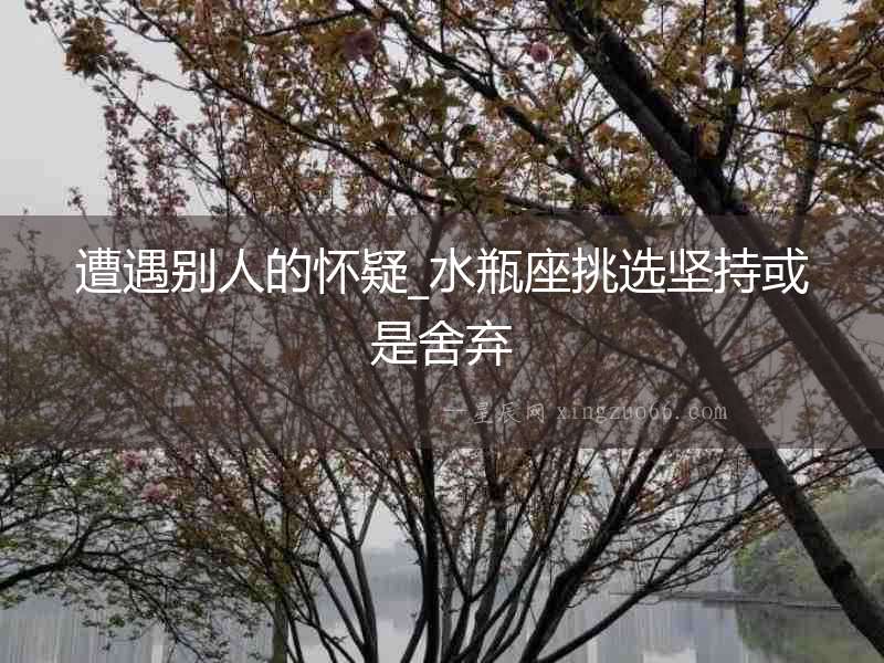 遭遇別人的懷疑_水瓶座挑選堅持或是舍棄